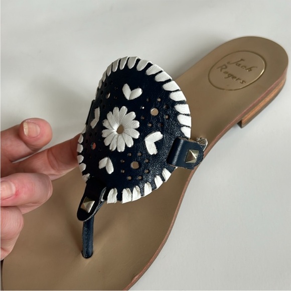 Jack Rogers Georgica Sandal in Midnight/White - Picture 4 of 9